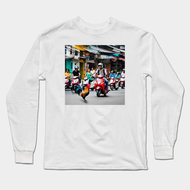 Scooter Scene Long Sleeve T-Shirt by CreativePhil